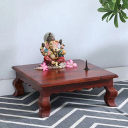 Sheesham Wood Pooja Chowkie In Brown By Globally Indian-picture-9