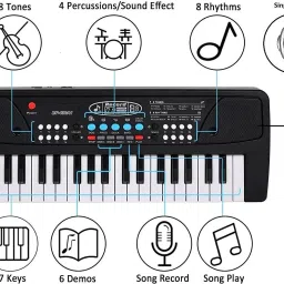 gam collection 37 Key piono 37 Keys Piano Keyboard Toy Sound Recording Portable Keyboard with Mic Analog Portable Keyboard image 2