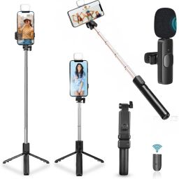 GADGETSWEAR (Combo with Wireless K8 Mic) Selfie Stick with Tripod Stand, Tripod Kit-image-28