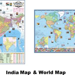 INDIA & WORLD MAP (Pack of 2) Map Wall Poster Size : 40"x28" inch (100x70 cm) Bottom of World Map Shows the Highest, Biggest, Largest, Smallest thing such Rivers, Mountains, Iceland, Lakes, Updated : 1 January 2020. Paper Print-11