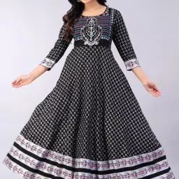 Printed Viscose Rayon Stitched Anarkali Gown-image-45