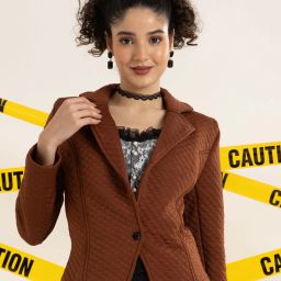 Quilt Solid Coat For Women-image-23