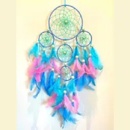 Dream Catcher Handmade Hangings for Positivity Home Décor Wall Hangings,Room, Aluminium, Nylon, Feather, Wood Windchime-image-29