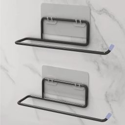 Self Adhesive Toilet Paper Stand/Tissue roll Hanger for Bathroom (Pack of 2) Stainless Steel Toilet Paper Holder-image-85