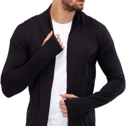 Men Longline Full Sleeve Black Shrug-image-43