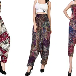 fusfus Printed Rayon, Cotton Women Harem Pants-picture-2