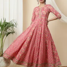 Women Printed Pure Cotton Anarkali Kurta-image-12