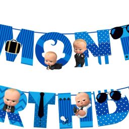 Boss Baby 8th Month Birthday Banner for Boys Boss Baby Party Decoration Banner Banner-image-57