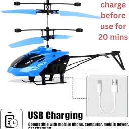Remote Control Helicopter Toy For Kids with LED Lights USB Charger-10