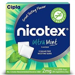 Nicotex Nicotine Ultramint Gums 2mg | Helps to Quit Smoking |9 Gums Each Pack Smoking Cessations-image-55