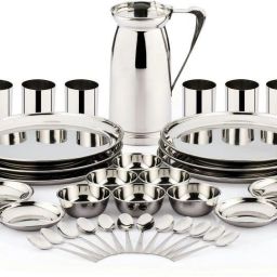 Pack of 37 Steel Stainless Steel Lunch Sparkle Dinner Set-12