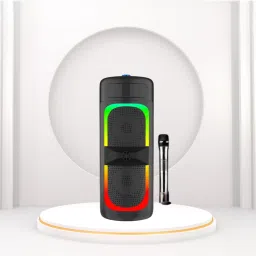 GUGGU Bluetooth Party Speaker With Karaoke Mic and RGB Lights,High Quality Woofer I17 40 W Bluetooth Laptop/Desktop Speaker-image-30