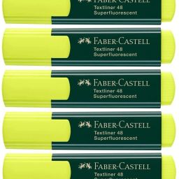 FABER CASTELL Classic Textliner Pen Set of 5 Marker Yellow Colour Highlighter-20