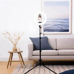 Techobucks 100% Best Selfie Light with Tripod Stand Universal 10 inch Brightness Video Studio Professional Youtube phone holder photography led circle makeup ring light with 2.1m stand Monopod Kit image 5