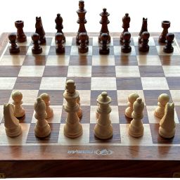 Chess Board Set Wooden 12 X 12 Inch Magnetic Coins Handcrafted Foldable Travel 3 cm Chess Board-image-6