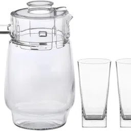 Versatile Transparent Jug & 2 Glass Set for Beverage Serving -D3 Jug Glass Set-14