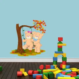 god & god's 51 cm Two bears on the swing 571 Self Adhesive Sticker image 2