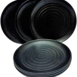 Spiral Black Quarter/Half Plates Melamine Chapati Plates (8 Inch) Half Plate-image-17