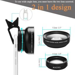 Wifton 0.45X Wide Angle 15X Macro 2 in 1 HD Camera Kit-Z7 Mobile Phone Lens image 3