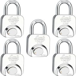 Hi-Tech 57mm Locks 5Pcs|Stainless Steel Body|Hardened Shackle|9-Pins|Dimple Keys Padlock-picture-26
