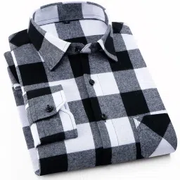 Men Slim Fit Checkered Button Down Collar Casual Shirt-image-67