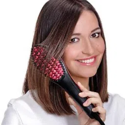 silverwyn Simply Ceramic Brush with LCD Display Straightener Ceramic Brush Black Simply Hair Straightener Brush Hair Straightener Brush (Black) SIMPLY HAIR BRUSH Hair Straightener Brush-image-3