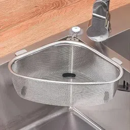 Sink Basket Stainless Steel for Strain, Drain, Rinse Vegetables, Fruits Silver Fruit & Vegetable Basket-image-37