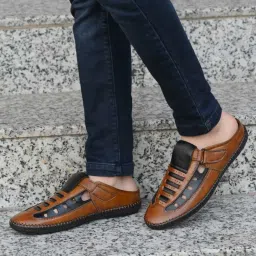 Men's Tan Casual Sandals(Tan) Roman Sandals For Men (Tan) Loafers For Men-image-5