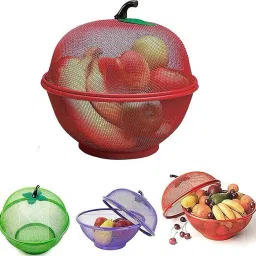 Apple Shape Fruit & Vegetable Basket With Protective Lid Steel Fruit & Vegetable Basket-image-78
