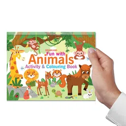 Dreamland Kids Fun with Animals Activity & Colouring : Activity  Book for kid image 3
