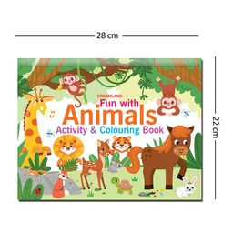 Dreamland Kids Fun with Animals Activity & Colouring : Activity  Book for kid image 5