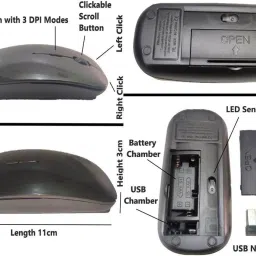 ANJO 9in1 Combo Wired Keyboard-Wireless Mouse-Pad-USB Hub-Cleaner-LED-Ext. Cable-OTG Combo Set image 3