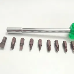 tom Bit Driver Set with 9 Hardened and Tempered Bits Taparia Combination Screwdriver Set image 3