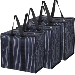 Multipurpose Storage Canvas Shopping/Shopper with Strong Handles Pack of 3 Grocery Bags-18