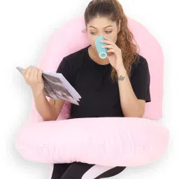 Polyester Fibre Solid Pregnancy Pillow Pack of 1-image-55