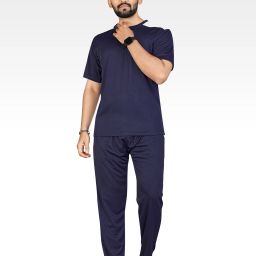 Men Night Suit Set Blue Striped-image-13