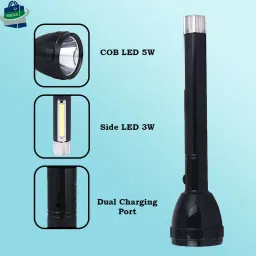 mhax 2Mode PowerFull Led Rechargeable Long Range Torch Up_to1 Km With BackLight 6 hrs Torch image 3