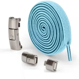 BHOOLU&GOOLU Elastic No Tie Shoelaces with Metal Press Lock - (100cm*8mm) - Blue - 1 Pair/Box Shoe Lace-image-13