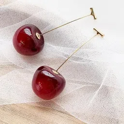 New Arrival Cherry Earrings For Women Alloy Drops & Danglers-image-67