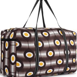 40 L Gym Duffel Bag - Trendy travel large Duffel bag - Brown-image-5