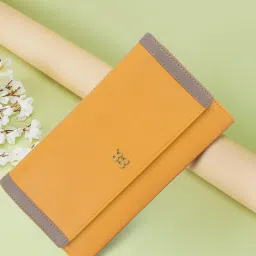 Women Casual Yellow Artificial Leather Wallet-image-28