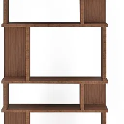 furneaser Adison Bookshelf Display Rack, S Shape ZigZag, Engineered Wood Semi-Open Book Shelf image 5