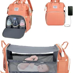 Diaper Bag/Backpack Foldable Large Capacity, Waterproof-Black Diaper Bag-image-69