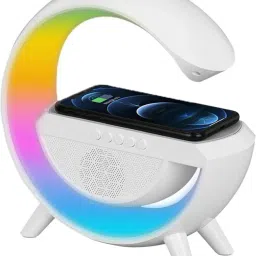 snowbudy Wireless Charging Lamp with Bluetooth Speaker FM Radio 6 RGB Music sync Lighting 12 W Bluetooth Home Audio Speaker-11