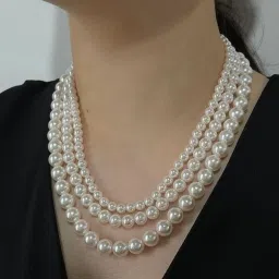 Agrawal sales layered necklace for women Beads Gold-plated Plated Alloy Layered-2