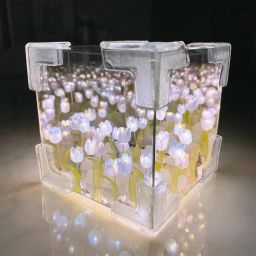 ecovista DIY Cube Tulip Lamp, 2024 New Mirror Tulip Night Light, Tulip Flower Lamp Night Lamp image 2