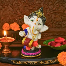 Dancing Bal Ganesha Idol Height 5.5” – Polyresin Murti for Home Décor Car Office Decorative Showpiece - 14 cm-image-67