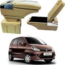 PU Leather AR-02 Car Armrest Console Box For Zen Estilo Beige Car Armrest-image-11