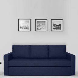casacraft from pepperfry Simplo 3 Seater Pull-Out Sofa Cum Bed in Blue Colour-picture-45