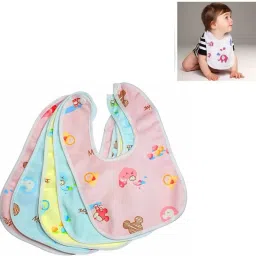 Baby Button Bibs for Feeding and Drooling Cute Animated Print with Tich Button-image-6